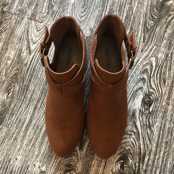 JustFab Brown Ankle Strap Booties size 9 - Picture 5 of 6